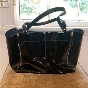 Tory Burch Black Patent Leather Tote